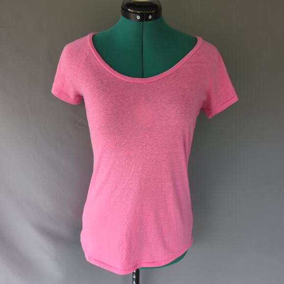 Victoria's Secret Tops - Victoria's Secret Pink Burnout Scoop Neck Tee Small Y2K Coquette Baby Tee